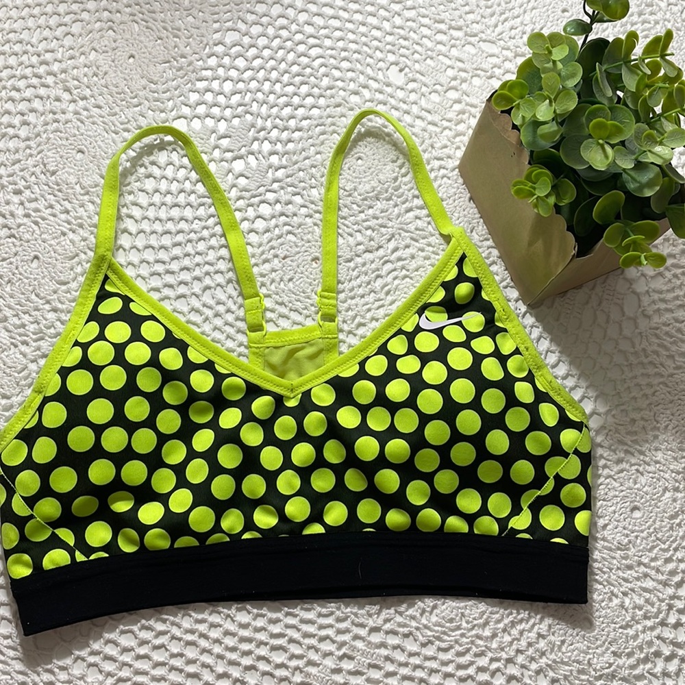 Nike sports bra neon yellow black